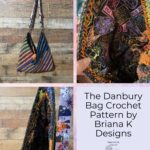 Halloween crochet Danbury Bag made with Monster Mash yarn and a spooky patterned bag strap